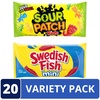 image:imageSOUR PATCH KIDS and SWEDISH FISH Mini Soft amp Chewy Gummy Candy Variety Pack Bulk Candy 20 Snack Packs