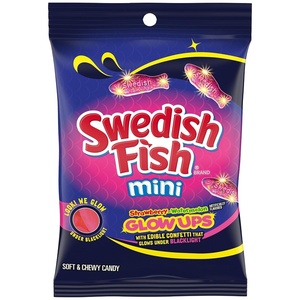 image:imageSWEDISH FISH Mini Glow Ups StrawberryWatermelon Soft amp Chewy Candy 67 oz