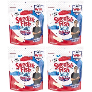 image:imageSWEDISH FISH Mini Red White amp Blue Soft amp Chewy Gummy Candy Bulk Candy 18 lb18 Pound Pack of 4